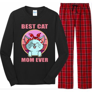 Cat Gift Best Cat Mom Ever Gift Kitten Gift Long Sleeve Pajama Set