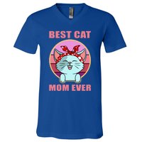 Cat Gift Best Cat Mom Ever Gift Kitten Gift V-Neck T-Shirt