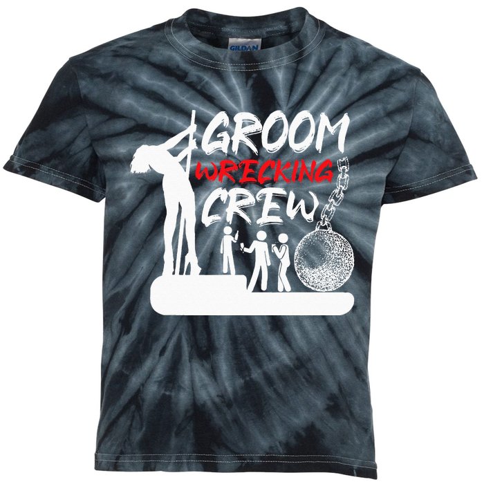 Crew Groomsmen Bachelor Party Stag Groom Funny Kids Tie-Dye T-Shirt