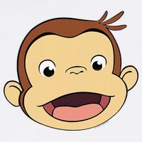 Curious G.E.O.R.G.E Big Face Monkey Smile Kids T-Shirt