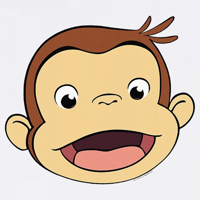 Curious G.E.O.R.G.E Big Face Monkey Smile Kids T-Shirt