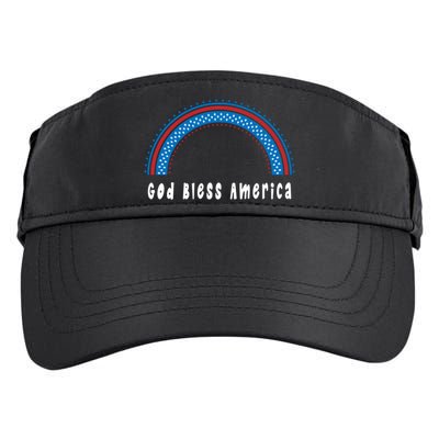 Cute God Bless America Patriotic Red White Blue Rainbow Gift Adult Drive Performance Visor