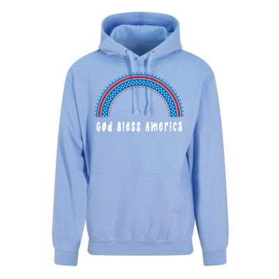 Cute God Bless America Patriotic Red White Blue Rainbow Gift Unisex Surf Hoodie