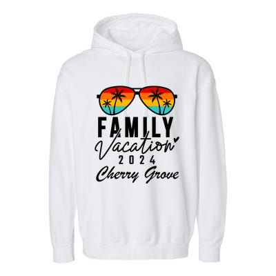 Cherry Grove Beach Family Vacation 2024 Cool Gift Garment-Dyed Fleece Hoodie