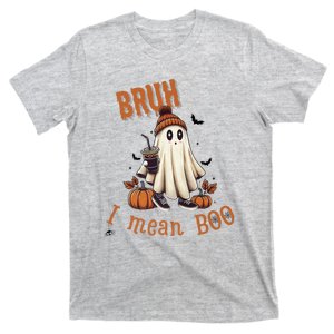 Cute Ghost Bruh I Mean Boo Halloween Ice Coffee T-Shirt