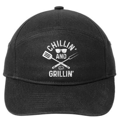 Chilling & Grilling BBQ Grill Chef Funny Barbecue 7-Panel Snapback Hat