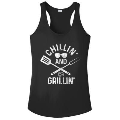 Chilling & Grilling BBQ Grill Chef Funny Barbecue Ladies PosiCharge Competitor Racerback Tank