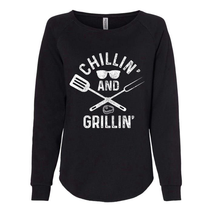 Chilling & Grilling BBQ Grill Chef Funny Barbecue Womens California Wash Sweatshirt