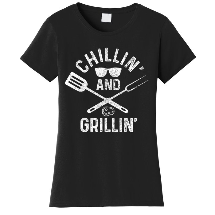 Chilling & Grilling BBQ Grill Chef Funny Barbecue Women's T-Shirt