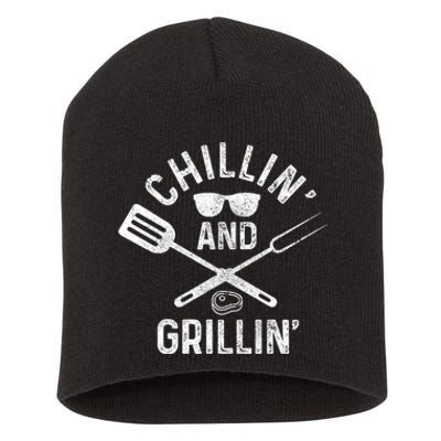 Chilling & Grilling BBQ Grill Chef Funny Barbecue Short Acrylic Beanie