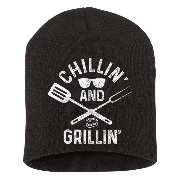 Chilling & Grilling BBQ Grill Chef Funny Barbecue Short Acrylic Beanie