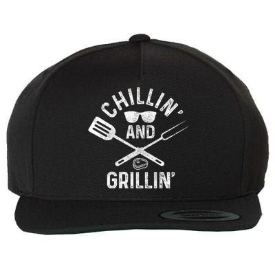 Chilling & Grilling BBQ Grill Chef Funny Barbecue Wool Snapback Cap