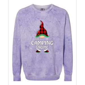 Camping Gnome Buffalo Plaid Matching Family Christmas Gift Colorblast Crewneck Sweatshirt