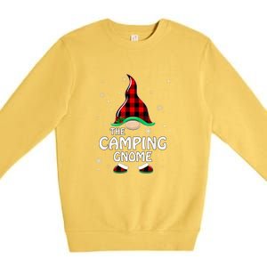 Camping Gnome Buffalo Plaid Matching Family Christmas Gift Premium Crewneck Sweatshirt