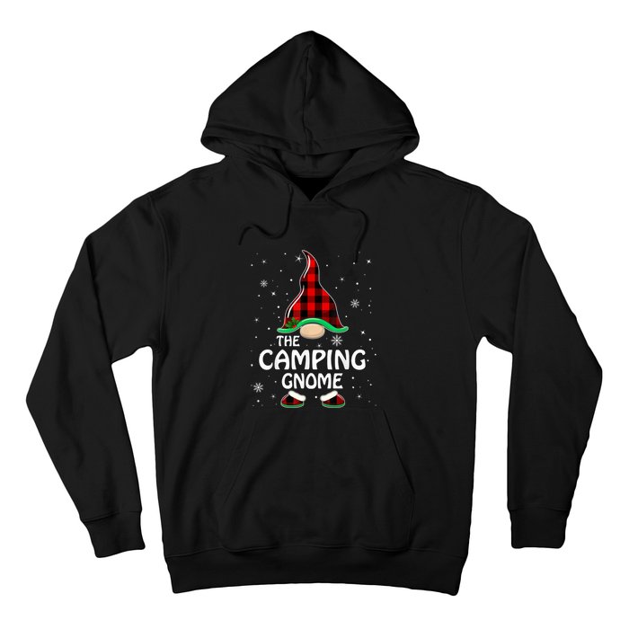 Camping Gnome Buffalo Plaid Matching Family Christmas Gift Hoodie