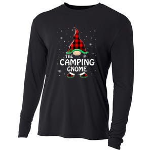 Camping Gnome Buffalo Plaid Matching Family Christmas Gift Cooling Performance Long Sleeve Crew