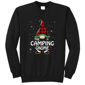 Camping Gnome Buffalo Plaid Matching Family Christmas Gift Tall Sweatshirt