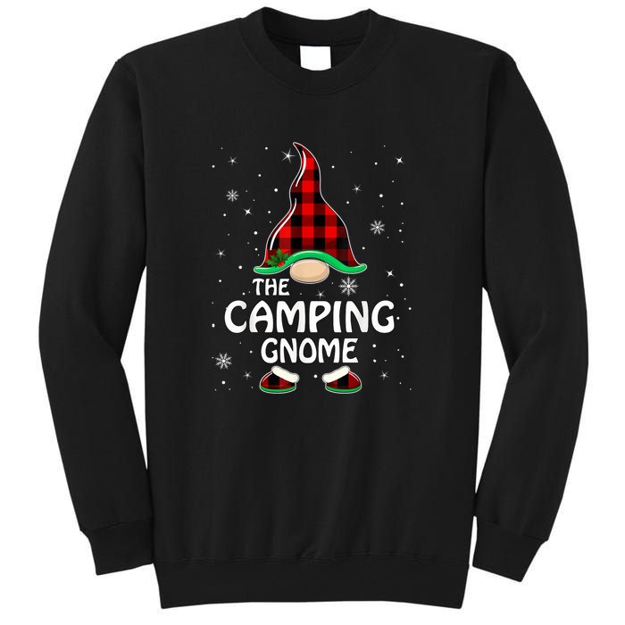 Camping Gnome Buffalo Plaid Matching Family Christmas Gift Tall Sweatshirt