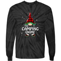 Camping Gnome Buffalo Plaid Matching Family Christmas Gift Tie-Dye Long Sleeve Shirt