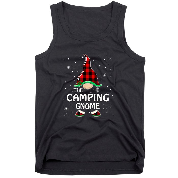 Camping Gnome Buffalo Plaid Matching Family Christmas Gift Tank Top