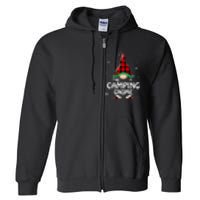 Camping Gnome Buffalo Plaid Matching Family Christmas Gift Full Zip Hoodie