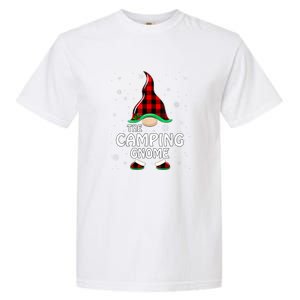 Camping Gnome Buffalo Plaid Matching Family Christmas Gift Garment-Dyed Heavyweight T-Shirt