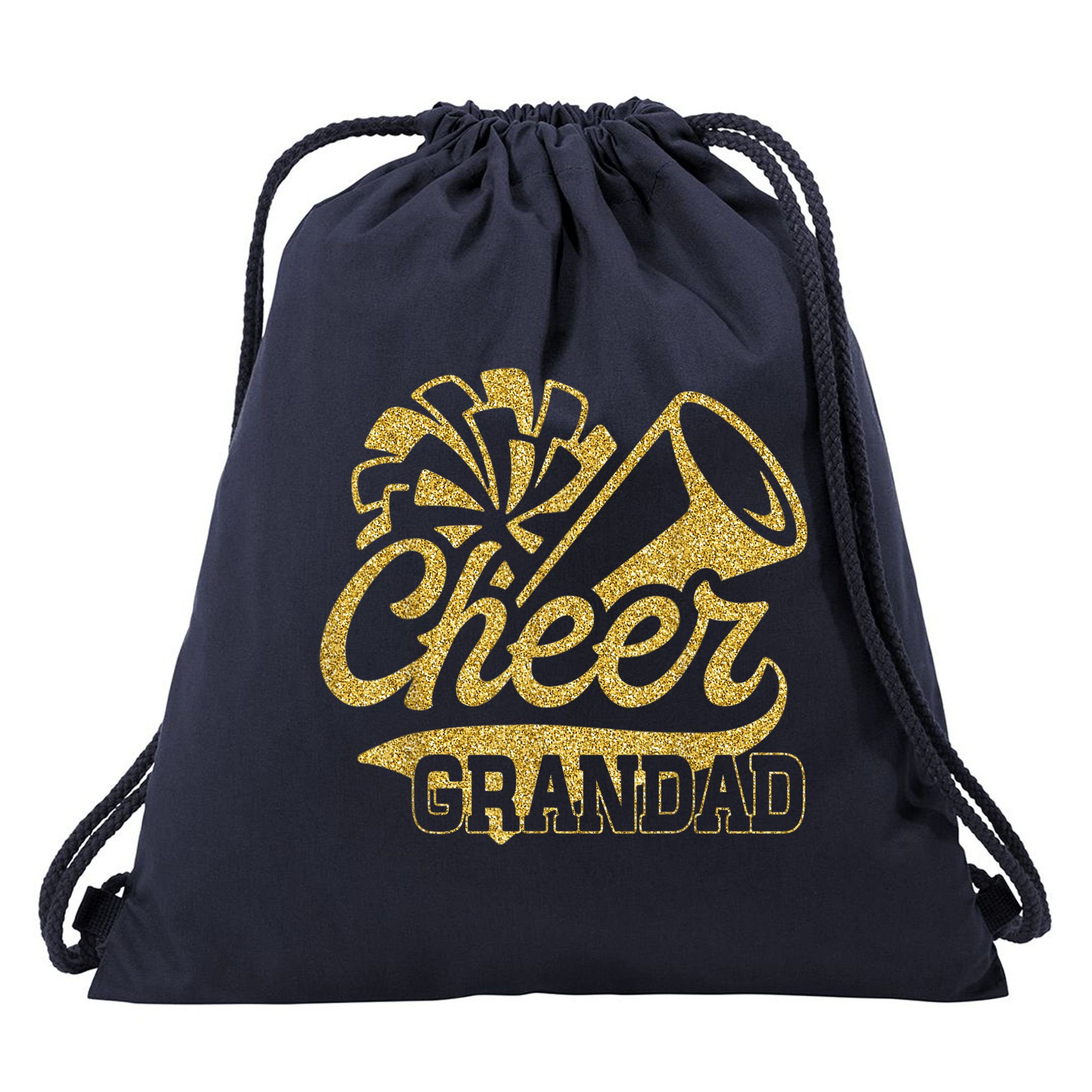 Cheer Grandad Biggest Fan Cheerleader Father's Day Drawstring Bag