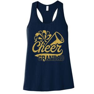 Cheer Grandad Biggest Fan Cheerleader Father's Day Women's Racerback Tank