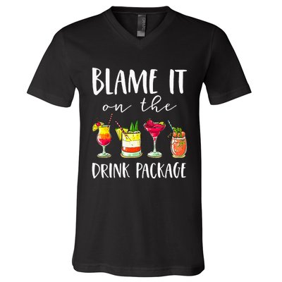 Cruise Gifts Blame It On The Drink Package V-Neck T-Shirt