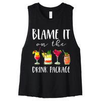 Cruise Gifts Blame It On The Drink Package Women's Racerback Cropped Tank