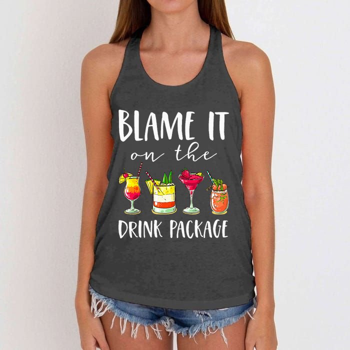 Cruise Gifts Blame It On The Drink Package Women's Knotted Racerback Tank