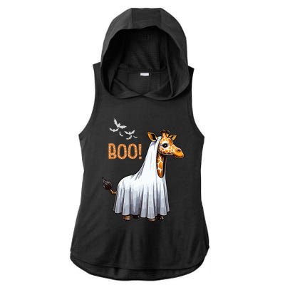 Cute Giraffe Boo Halloween Costume Zoo Lover Ladies PosiCharge Tri-Blend Wicking Draft Hoodie Tank