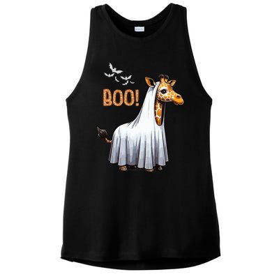 Cute Giraffe Boo Halloween Costume Zoo Lover Ladies PosiCharge Tri-Blend Wicking Tank