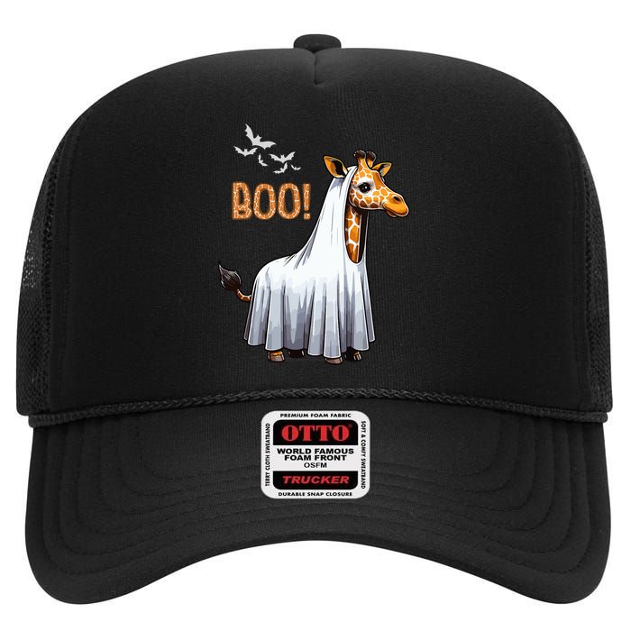 Cute Giraffe Boo Halloween Costume Zoo Lover High Crown Mesh Back Trucker Hat