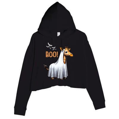 Cute Giraffe Boo Halloween Costume Zoo Lover Crop Fleece Hoodie