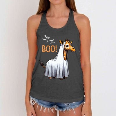 Cute Giraffe Boo Halloween Costume Zoo Lover Women's Knotted Racerback Tank