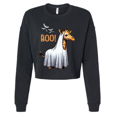 Cute Giraffe Boo Halloween Costume Zoo Lover Cropped Pullover Crew