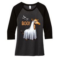 Cute Giraffe Boo Halloween Costume Zoo Lover Women's Tri-Blend 3/4-Sleeve Raglan Shirt