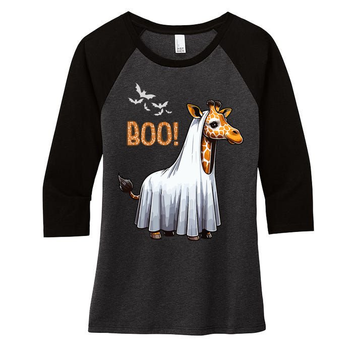 Cute Giraffe Boo Halloween Costume Zoo Lover Women's Tri-Blend 3/4-Sleeve Raglan Shirt