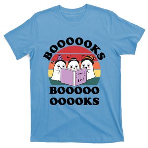 Cute Ghost Boo Book Reading Halloween Teacher Meaningful Gift T-Shirt