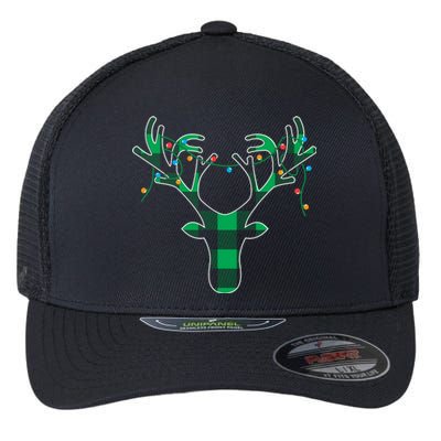 Classic Green Black Christmas Flexfit Unipanel Trucker Cap