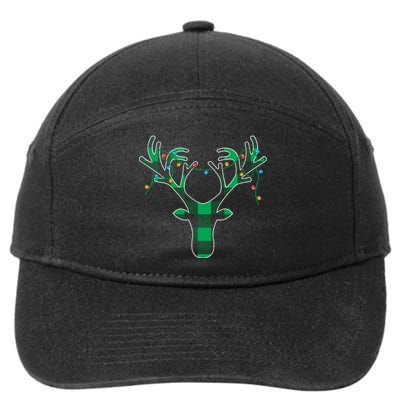 Classic Green Black Christmas 7-Panel Snapback Hat