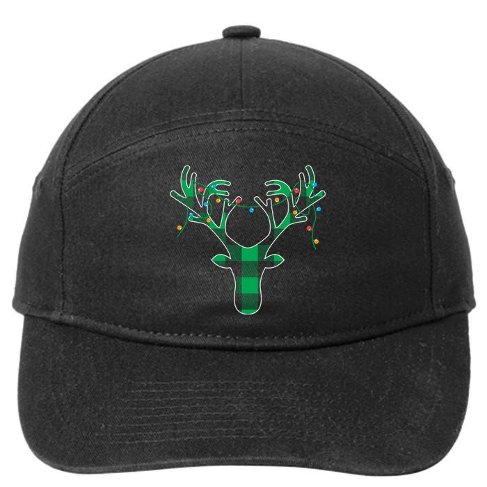 Classic Green Black Christmas 7-Panel Snapback Hat