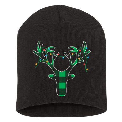 Classic Green Black Christmas Short Acrylic Beanie