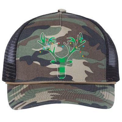 Classic Green Black Christmas Retro Rope Trucker Hat Cap