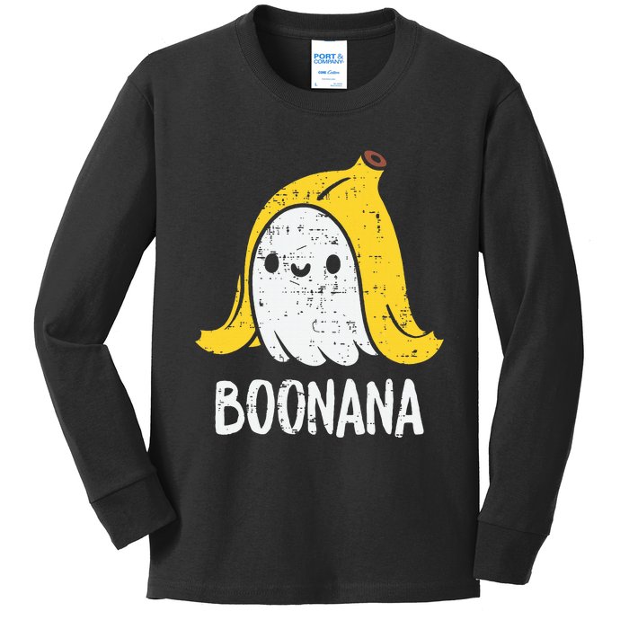 Cute Ghost Banana Halloween Costume Funny Women Boonana Kids Long Sleeve Shirt