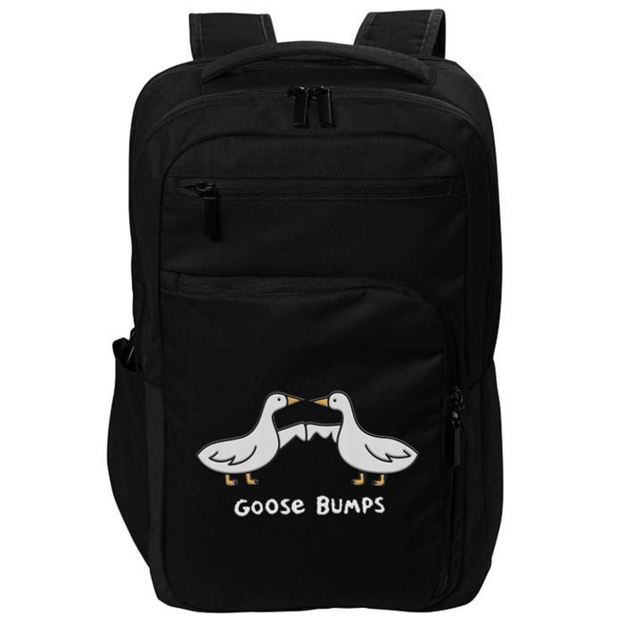 Cute Goose Bumps Funny Goose Embroidery Geese Fist Bump Pun Impact Tech Backpack