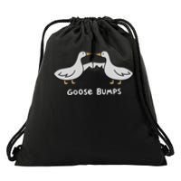 Cute Goose Bumps Funny Goose Embroidery Geese Fist Bump Pun Drawstring Bag