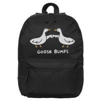 Cute Goose Bumps Funny Goose Embroidery Geese Fist Bump Pun 16 in Basic Backpack