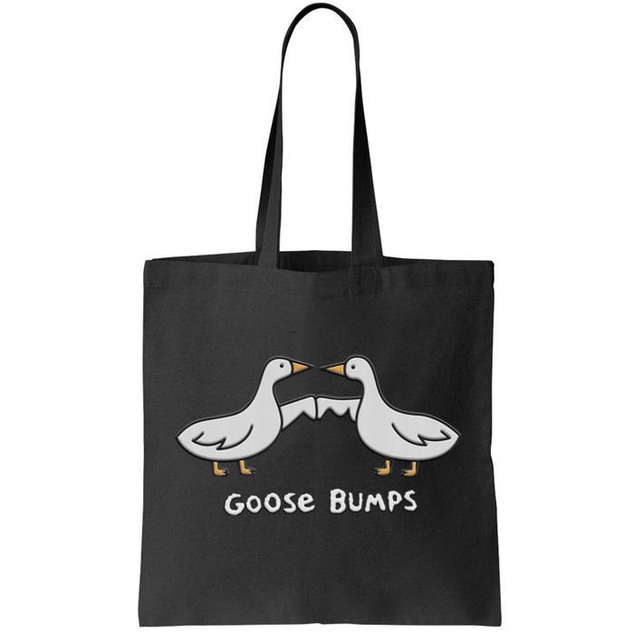 Cute Goose Bumps Funny Goose Embroidery Geese Fist Bump Pun Tote Bag